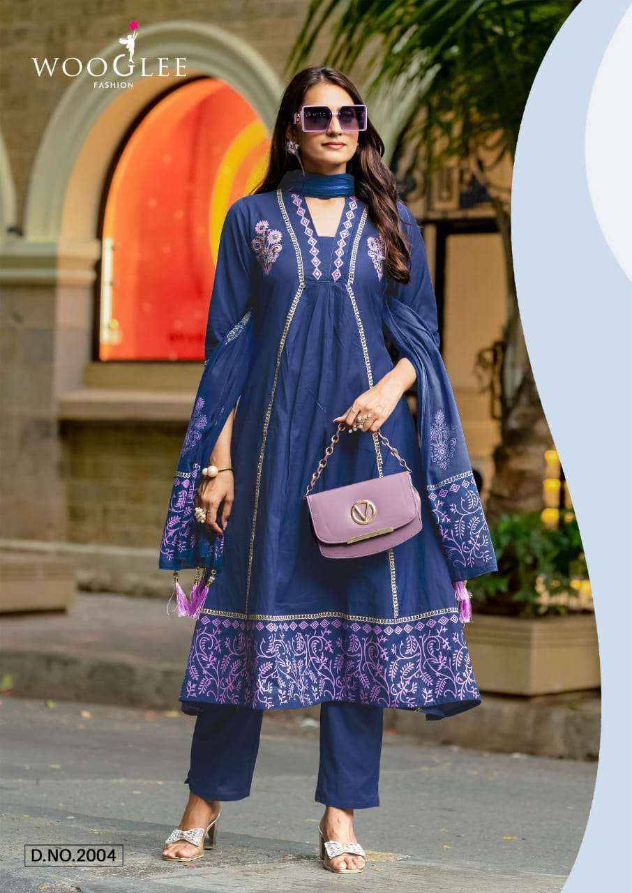 Tanya By WOOGLEE 2001 To 2004 Series Beautiful Festive Suits Colorful Stylish Fancy Ethnic Wear Cotton Embroidery Dresses At Wholesale Price